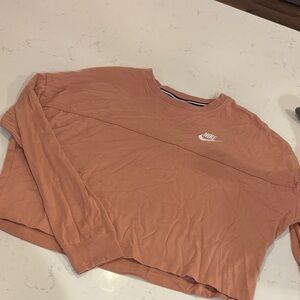 Nike Coral V-Neck Long Sleeve Shirt